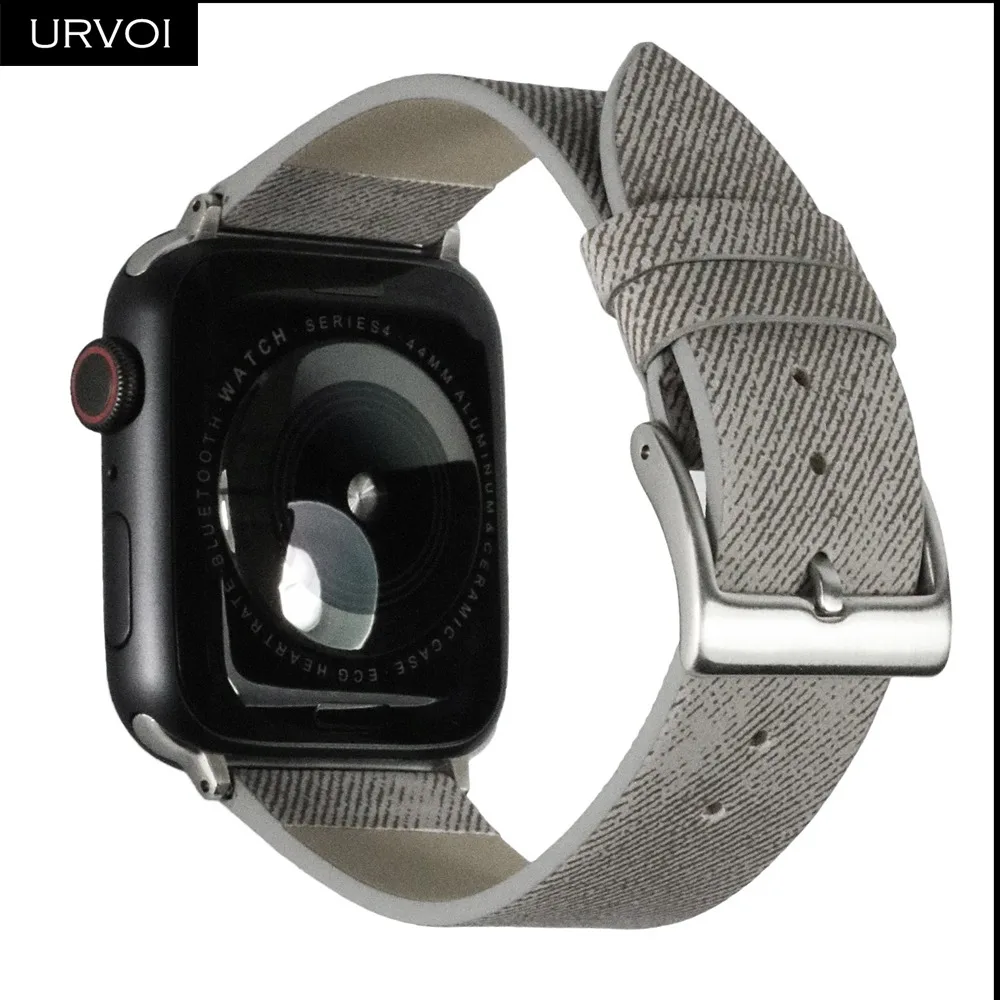 URVOI ремешок для apple watch band series 5 4 3 21 искусственная кожа наручный для iwatch Удобный прочный дизайн с пряжкой 38 42 40 44 мм