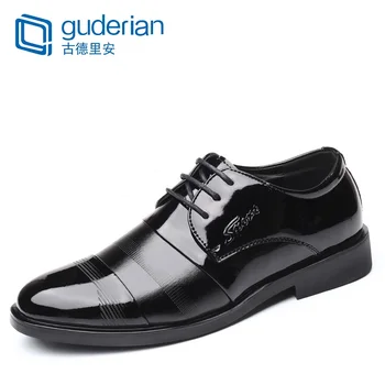 

GUDERIAN New Men's Leather Casual Shoes Spring/Autumn Men Business Shoes Lace-Up Formal Shoe Man Chaussures Homme Mariage