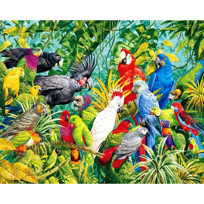 

Full Square/Round Drill 5D DIY Diamond Painting "birds in forset" 3D Embroidery Cross Stitch Mosaic Rhinestone Home Decor gift