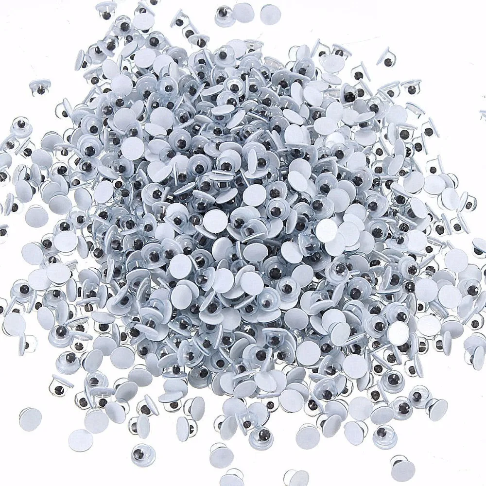 Not Self adhesive 1000PCS 3mm Wiggle Googly Movable Doll Eyes Used For Doll Accessories