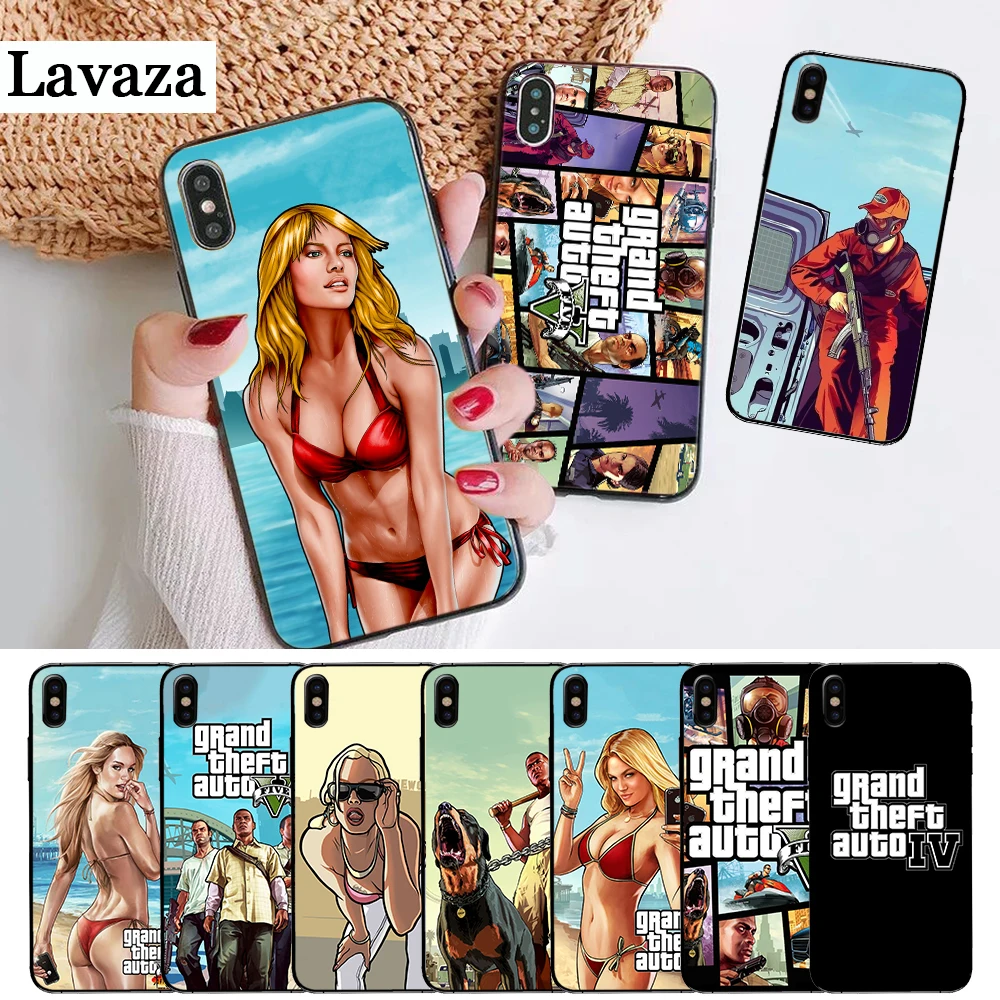 

Lavaza rockstar gta 5 Grand Theft Newly Silicone Case for iPhone 5 5S 6 6S Plus 7 8 X XS Max XR