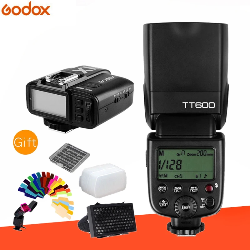 Godox TT600 2,4G Беспроводная камера Вспышка Speedlite+ x1t-передатчик беспроводной триггер вспышки для Canon Nikon Fujifilm Olympus SONY