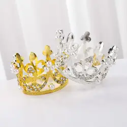 Реквизит для фотосъемки новорожденных; цвет золотой, серебряный; корона принцессы для маленьких девочек; шапка с рисунком; имитация;