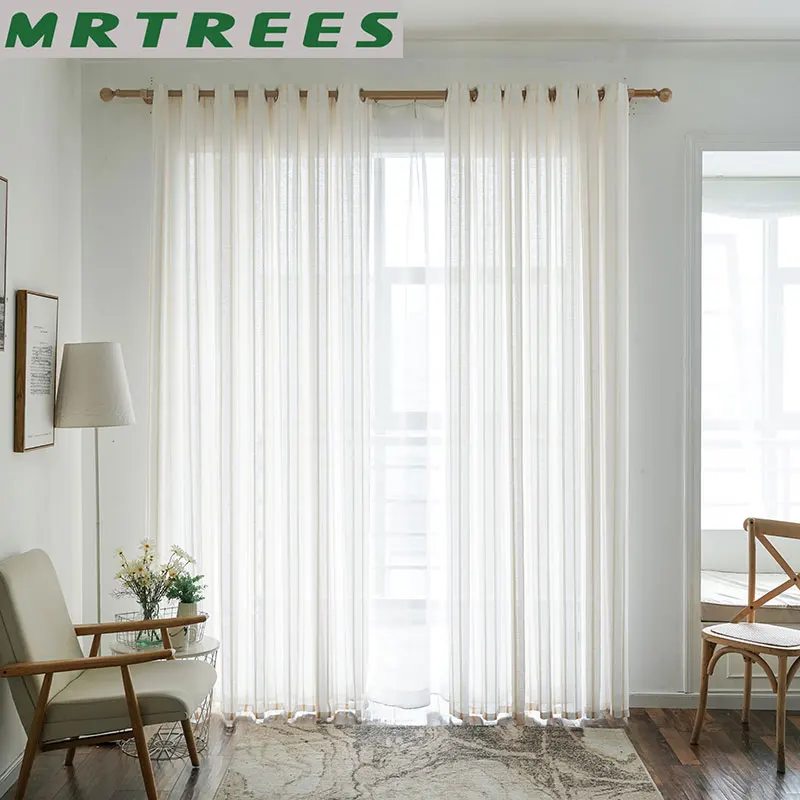 MRTREES тюль для гостинной спальни шторы полосатый окна Шторы s Гостиная Кухня
