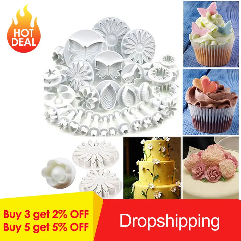 

1/33pcs Sugarcraft Cake Decorating Tools Fondant Plunger Cutters Cake Tools Cookie Biscuit Cake Mold Bakeware Accessories