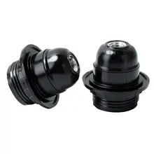 2 uds Retro Vintage ES E27 tornillo lámpara bombilla titular Cap Base Socket controlador interruptor, negro