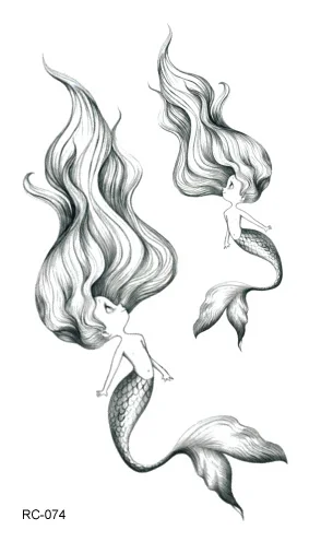 RC-074 Fashion Temporary Tattoo Stickers Beauty Body Art Cute Mermaid Colorful Fake Flash Taty Tattoo Water Transfer Tatuaje RC-074 Fashion Temporary Tattoo Stickers Beauty Body Art Cute Mermaid Colorful Fake Flash Taty Tattoo Water Transfer Tatuaje