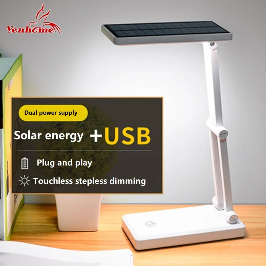  Energy Saving Solar Battery USB Rechargeable Foldable and Adjustable Desk Lamps LED Table Lamp With