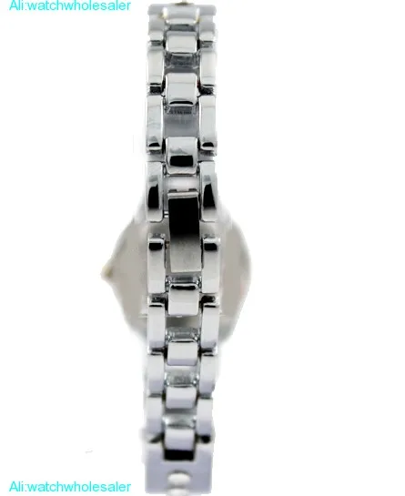 Круглый PNP Блестящий серебряный корпус часов белый циферблат дамы Для женщин часы-браслет fw768a