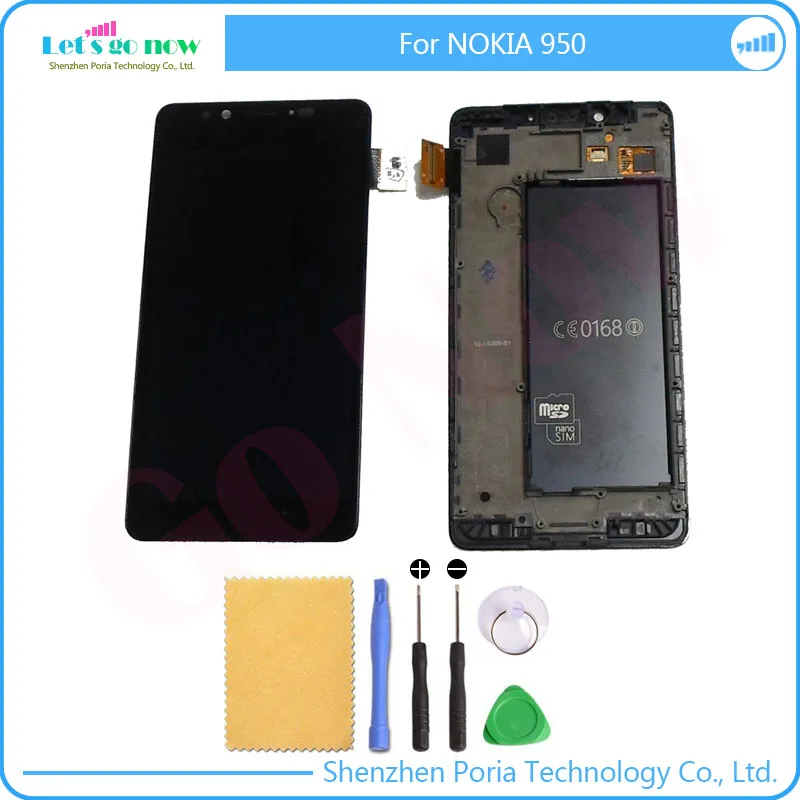 

100% New High Quality For Nokia Lumia 950 LCD Display Touch Digitizer Screen Assembly With Frame+Free Tools