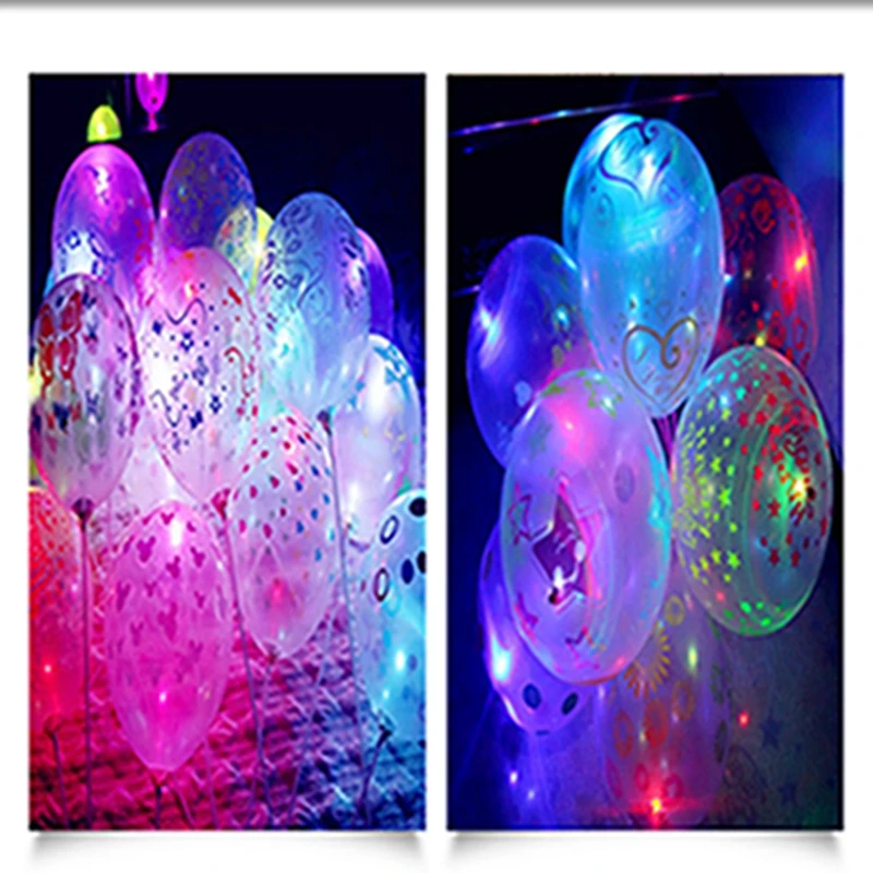 10 комплектов светящиеся прозрачные воздушные шары светодиодные светящиеся шары подарки красочные светящиеся флуоресцентные Мультяшные шары