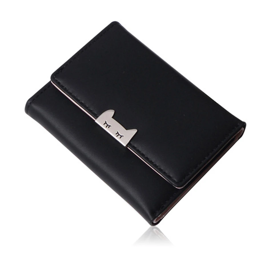 

Mini Cartoon Cat Woman Wallet Mini Students Clip Wallet Purse Korean Style Metal Clip Credit Card Holders Chic Wallet