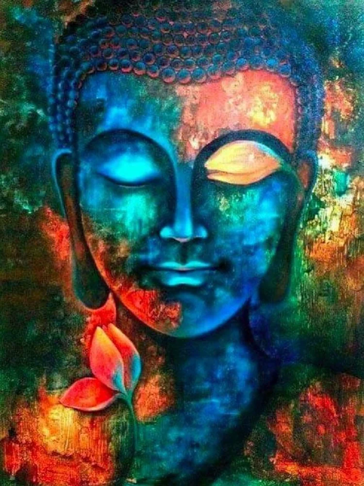 

5D DIY Diamond Painting Rhinestone Pictures of Crystals Embroidery Kits Arts for Wall Decor Religious Buddhism Colorful Buddha