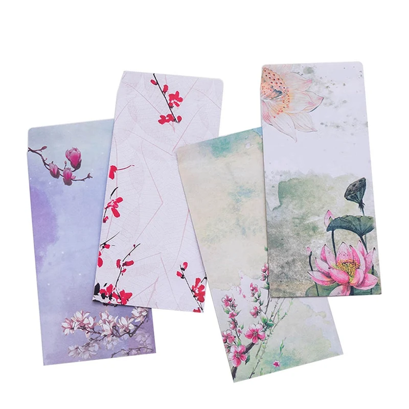 

10Pcs/Pack New Chinese Classic Painting Mini Greeting Card Postcard Birthday Letter Envelope Gift Card Set Message Card