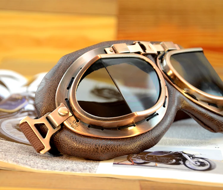 Шлем стимпанк медные стаканы мотоцикл летные защитные очки Винтаж пилот байкер очки защитные очки