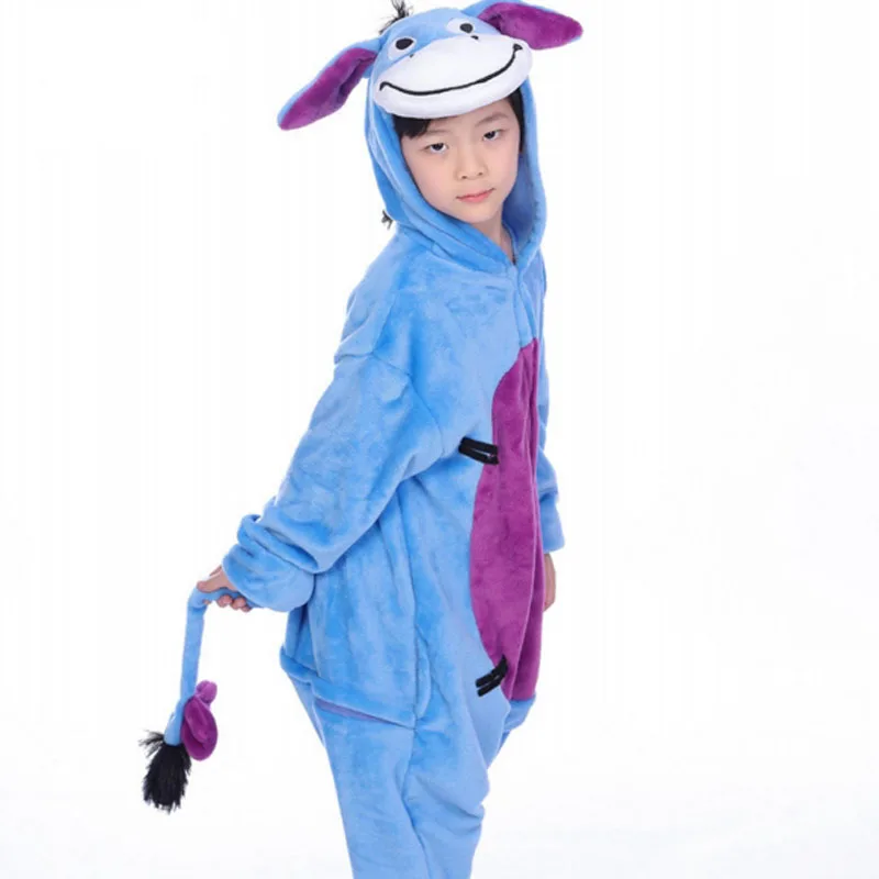 Kigurumi Onesie Kids Animals Panda Children Flannel Pajamas Cartoon Boys Girls Party Cosplay Pyjama Jumpsuit Sleepwear 85-165cm