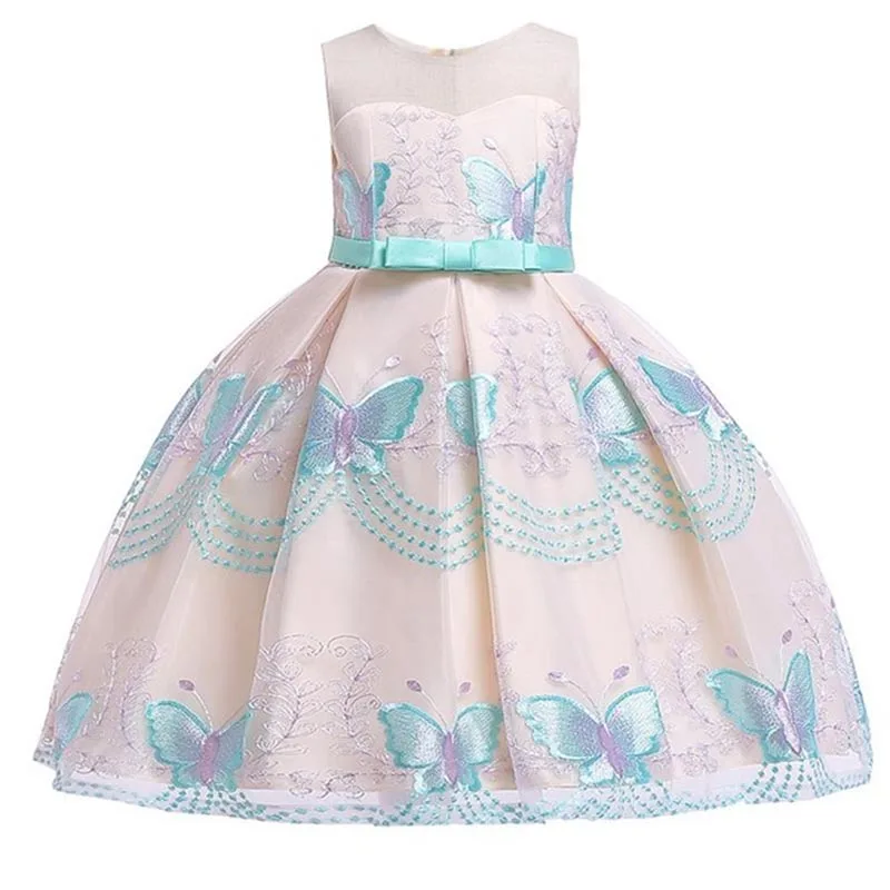 Летняя одежда детская одежда платье для девочек платье принцессы для первого причастия платья для девочек с цветочным рисунком костюм-пачка для малышей L5088 - Цвет: Apple green