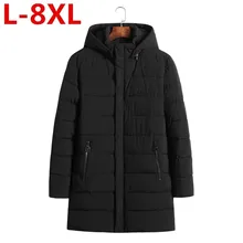 Высокое качество плюс Размеры 8XL 7XL карман на молнии Дизайн Для мужчин зимняя куртка Новое поступление Повседневное модная куртка пальто хлопка теплые