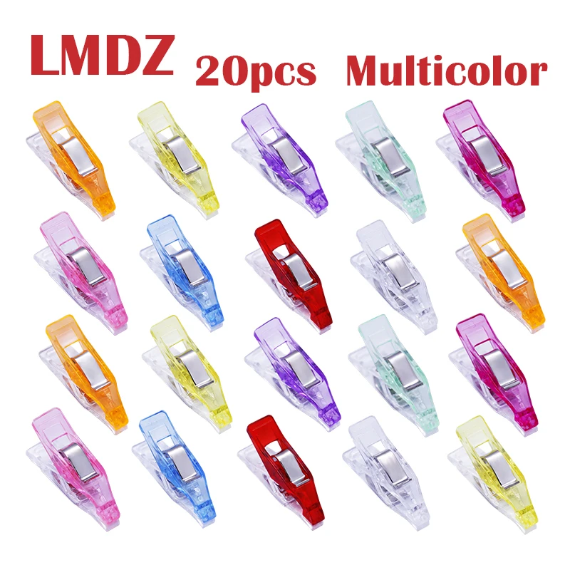 

LMDZ 20 Pcs Mini Multi-purpose Clips Use as Sewing Clips Binding Clips for Quilting Crocheting Knitting General Purpose