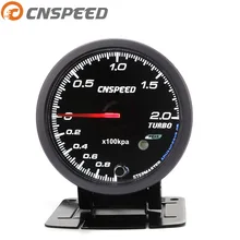 CNSPEED 60 мм Автомобильный турбо Boost Калибр бар с датчиком белый и янтарный освещение черное лицо турбо Boost метр/Автомобильный измеритель YC101347