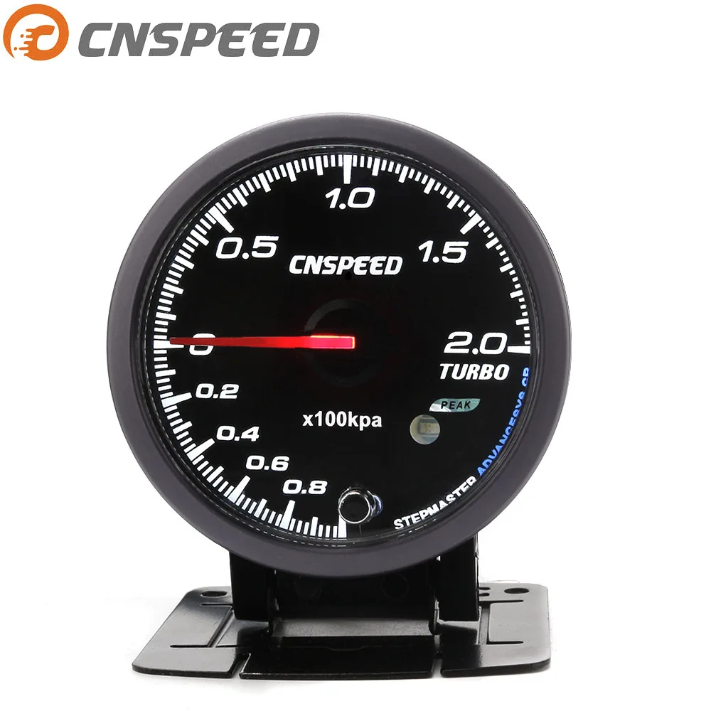 CNSPEED 60MM Car Turbo Boost Gauge BAR With Sensor White &Amber