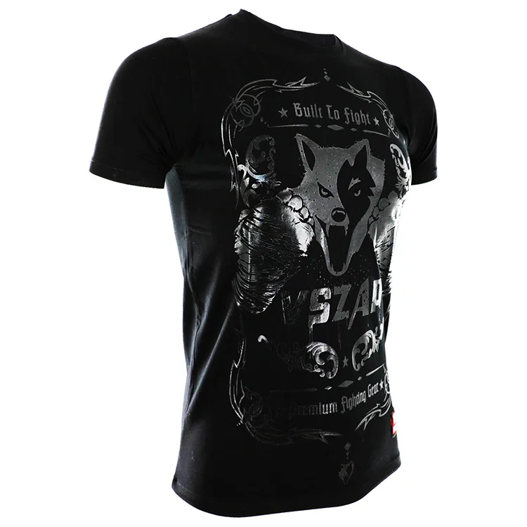 VSZAP MMA Clothing Shirts Rashguard Fitness Base Layer Skin Tight Weight Lifting Men T Shirts Muay Thai Shorts Boxe