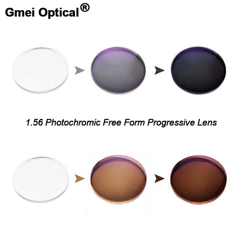 Skup 1.56 fotochromowe soczewki korekcyjne progresywne optyczne wieloogniskowe szybko i głęboko zmienia kolor