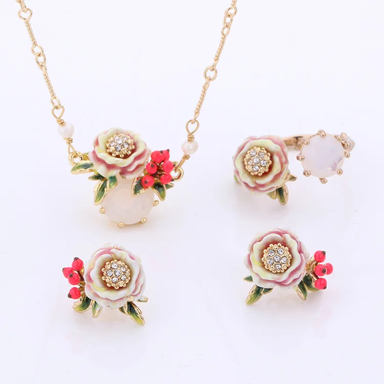 

2017 Winter Dyxytwe Womens Christmas White Snow Rose Collection Flower Adjustable Ring For Party