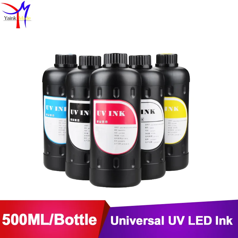 

5 x 500ml Led Uv Ink / Universal UV LED Ink For Epson UV flatbed Printer/ 3D UV Printer For Epson 1390 1400 1410 L800 R290 R330