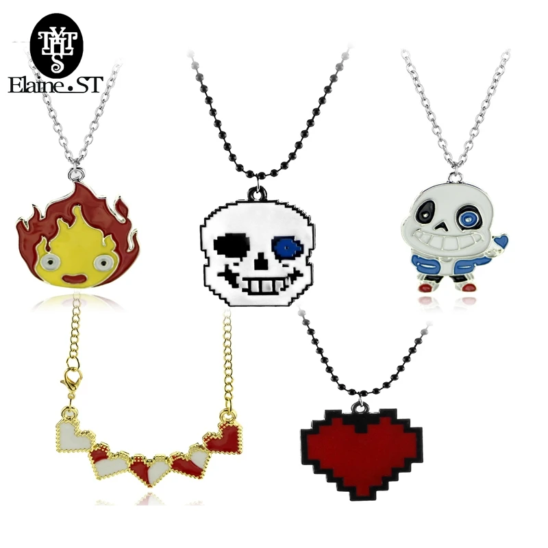 Wholesale Anime Undertale Red Enamel Heart Necklace Pendant Cosplay