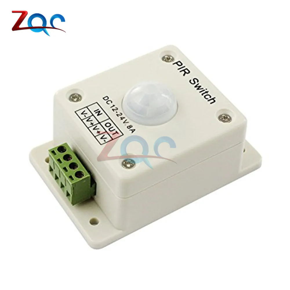 

DC12-24V 8A PIR Infrared Motion Sensor Switch Human Body Automatic Induction for LED Lamp Strip Lighting