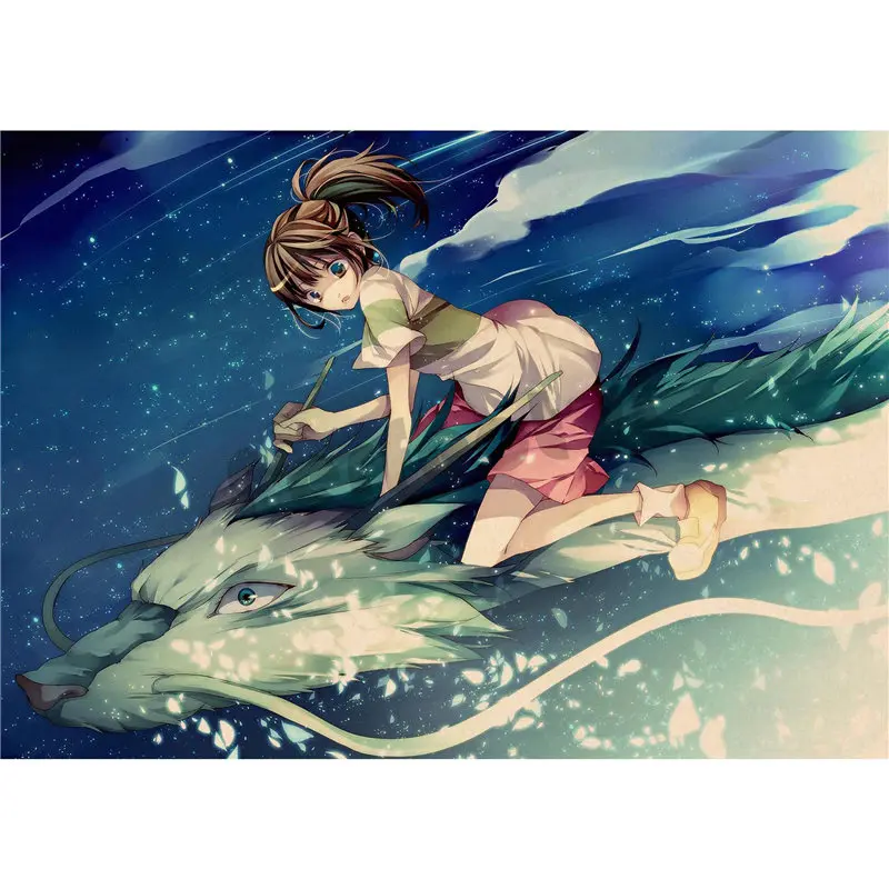 Sen to Chihiro no Kamikakushi, украшение для дома, крафт-пленка, плакат, рисунок, наклейки на стену