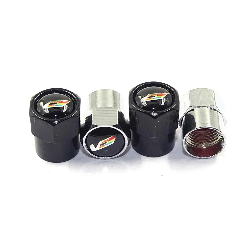 

V Logo Car Accessories Wheel Tire Valves Caps Anti-Theft Cover For Cadillac CTS SRX Escalada BLS XT5 CT6 XTS ATS XLR SLR STS Dts