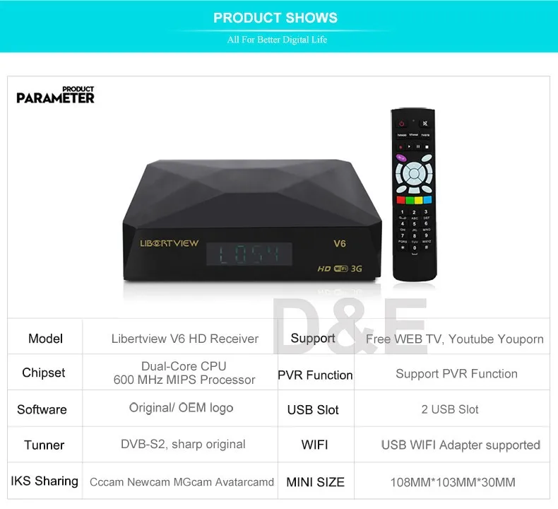 Liber tv iew V6 Мини HD спутниковый ресивер S V6 поддержка CCCAMD Newcamd веб-ТВ 3g Biss ключ Youporn