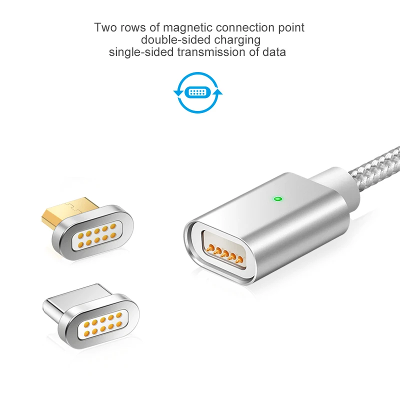 المغناطيسي شاحن نوع C كابل البيانات مايكرو usb ل Xiaomi هواوي شاحن هاتف محمول يعمل بنظام تشغيل أندرويد سريع تهمة المغناطيس شاحن كابل يو اس بي