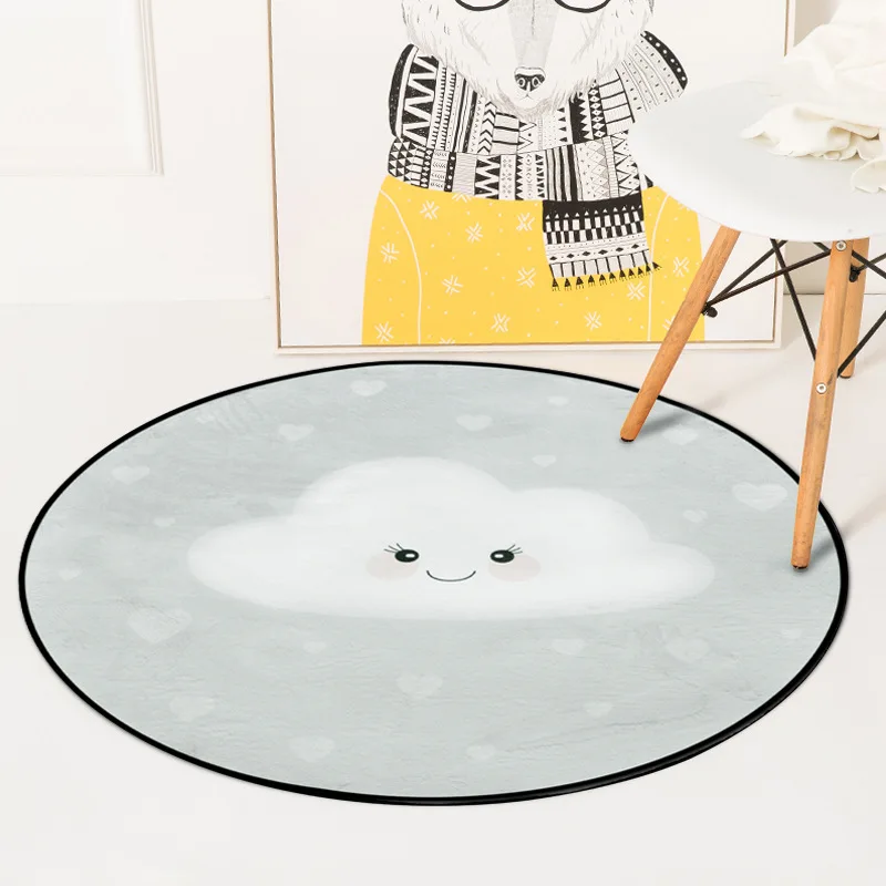 Скандинавские белые облачные напечатанные мягкие ковры Противоскользящие коврики прекрасный мультфильм компьютерная Подушка для стула Коврик для пола в детскую комнату дома