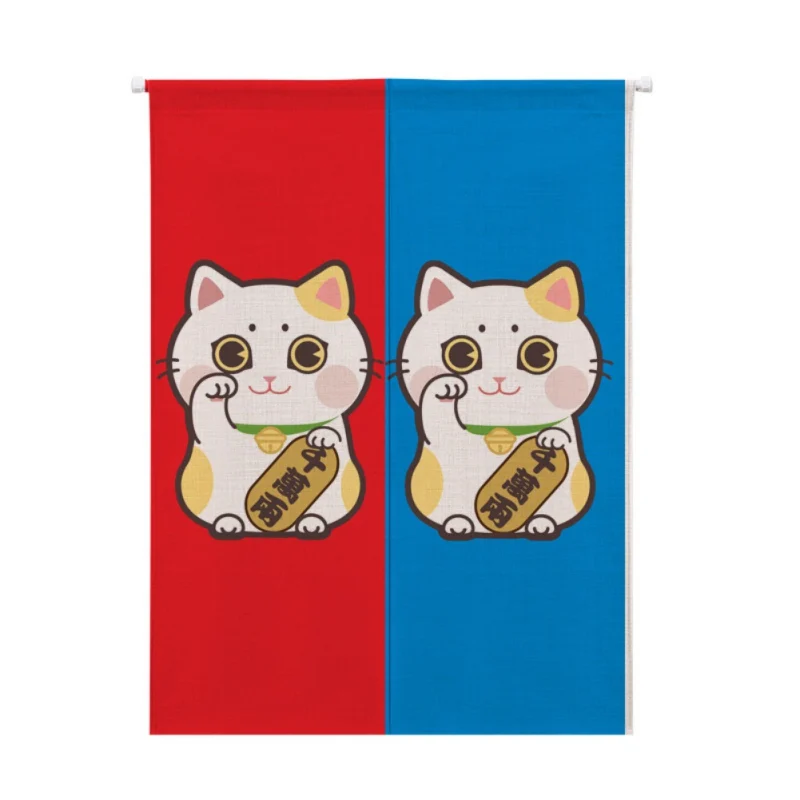 Lucky Cat Дизайн хлопок и лен японский стиль дверная занавеска висячий гобелен для украшения дома