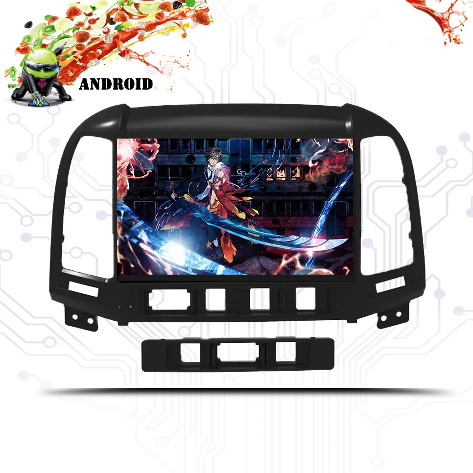 Top GPS Navigation System Android 9.1 Car DVD For Hyundai Santa Fe 3/4holes 2006-2012 Car Radio RDS 4G WIFI Map swc Bluetooth Screen 4