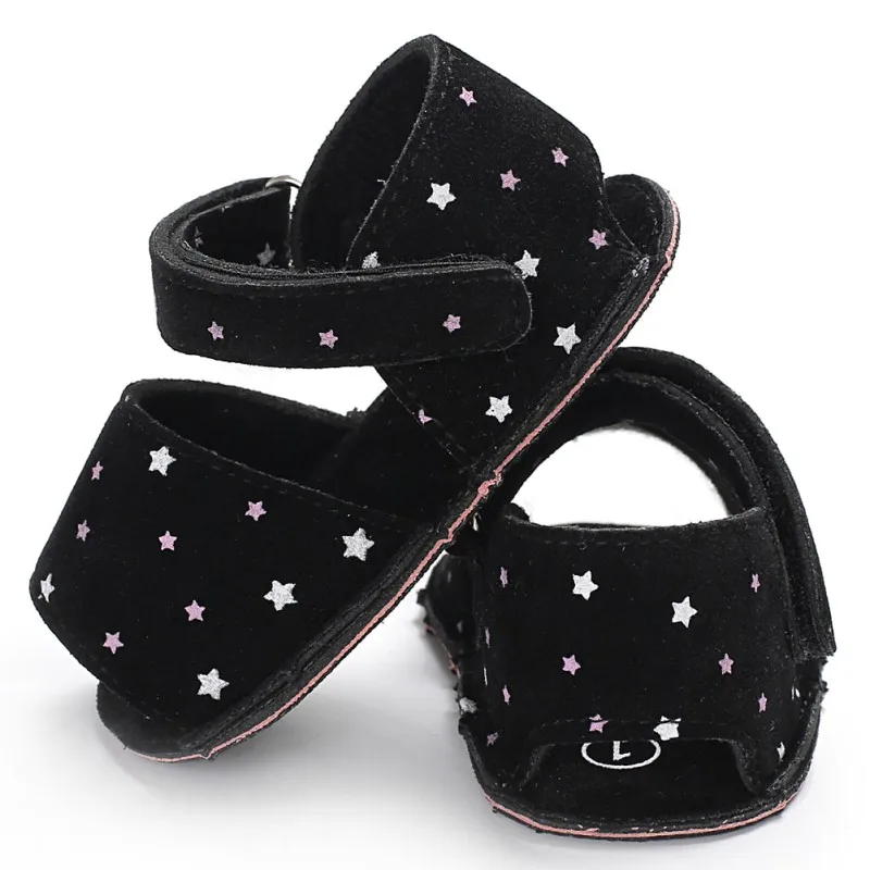 Повседневное детская обувь летние белые розовые звезды печати детские сандалии для девочек одноцветное детская обувь