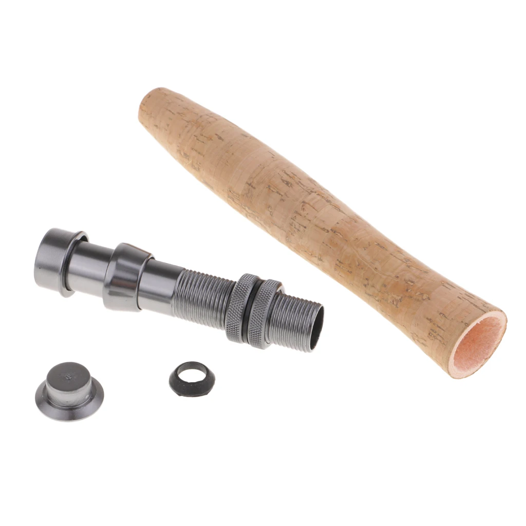 2 Sets Long EVA Foam/Cork Fishing Rod Handle Grip with Reel Seat for Fly Rods