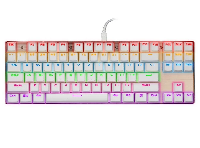 

MOTOSPEED K87USB Gaming Keyboard Aluminum RGB Doule Shot Keycaps N Key Rollover Outemu MX Blue Swithces