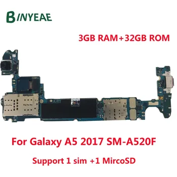 

BINYEAE Unlocked Main Motherboard 32GB Logic Board and Camera For Samsung Galaxy A5 2017 A520F A520FD Dual Sim Logic Board