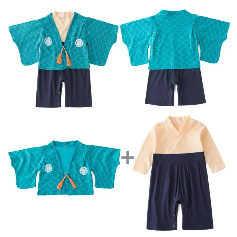Детский комбинезон-кимоно Одежда для маленьких мальчиков и девочек японская Стиль Мягкий хлопок Костюмы с прозрачными вставками наряд для маленьких детей новорожденных принтованные комбинезоны Y687 - Цвет: 7