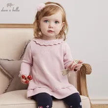 DB5627 dave bella/платье принцессы для маленьких девочек; Модное детское платье на свадьбу и День рождения; детское вязаное платье-свитер для малышей
