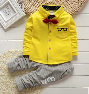 

2016 Spring Kids Clothing Set Boy Clothing Sets Children's Fashion Tie Plaid Suit Boys Clothes Baby Kids Set
