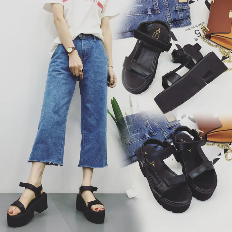 

Hollow Toe Waterproof Platform Sandals Woman