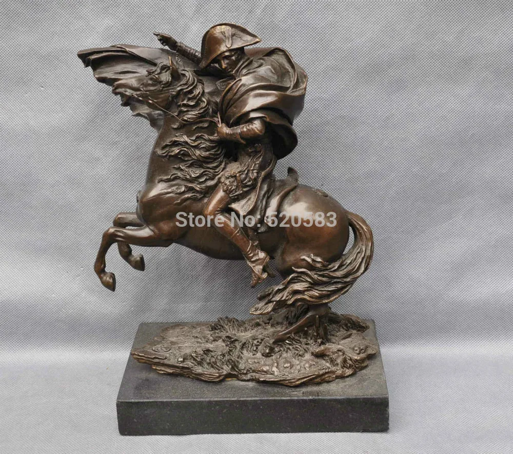 

12" Bronze Napoleon Ride Horse Art Sculpture Statue
