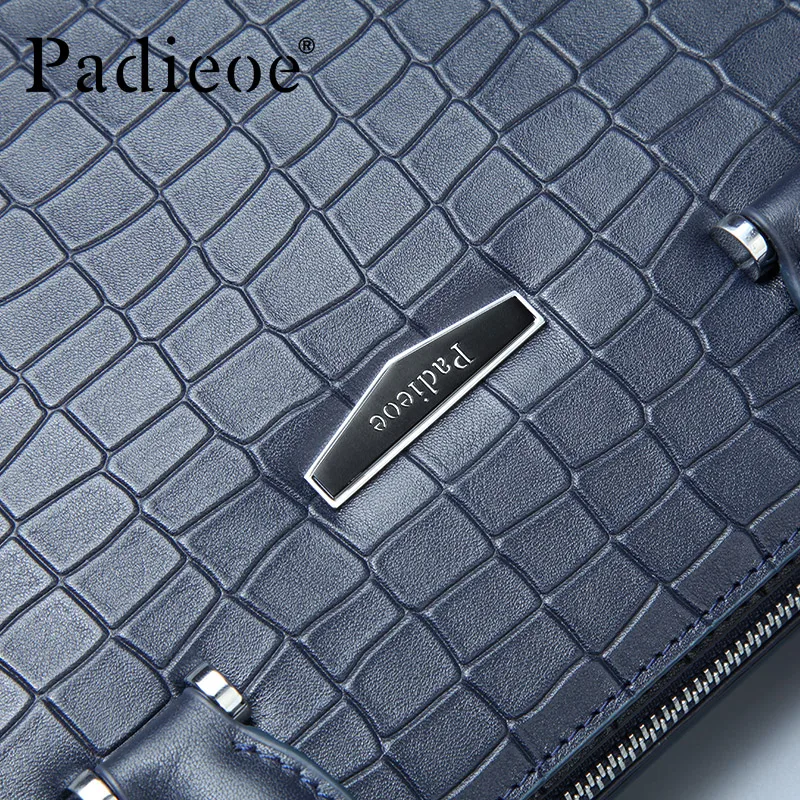 Мужская деловая сумка тоут Padieoe модный жесткий портфель из натуральной кожи для