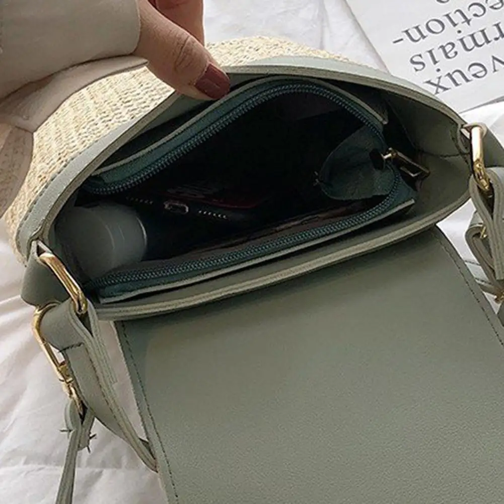 Bolso Mujer 2019 New Woven Bag Straw Bag Handbag Simple Shoulder Messenger Bag Portable Bucket Beach Travel Lady Bag