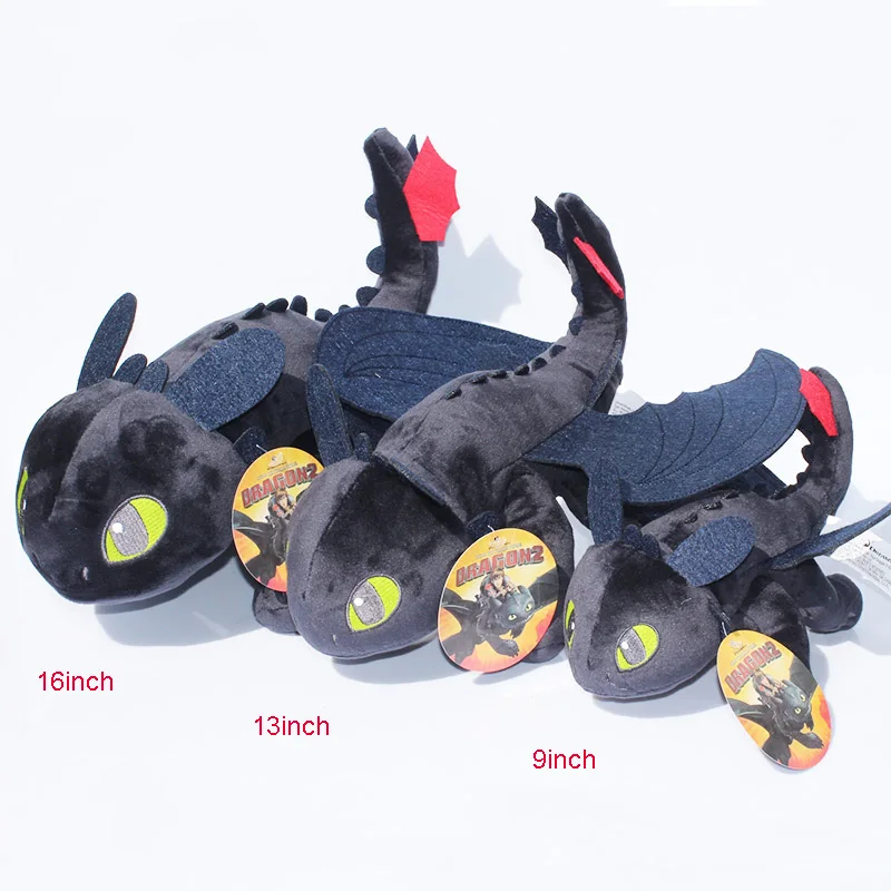 

1pcs 9/13/16 inch Toothless Plush Night Fury Anime How To Train Your Dragon Plush Stuffed Dolls Soft Toys With Tag Free Shipping